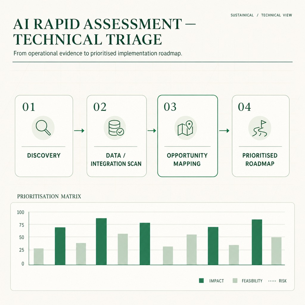 AI Rapid Assessment workflow from assessment to prioritised roadmap